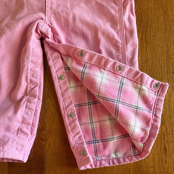 Carhartt pink flannel-lined overalls 24m - Picture 4 of 9